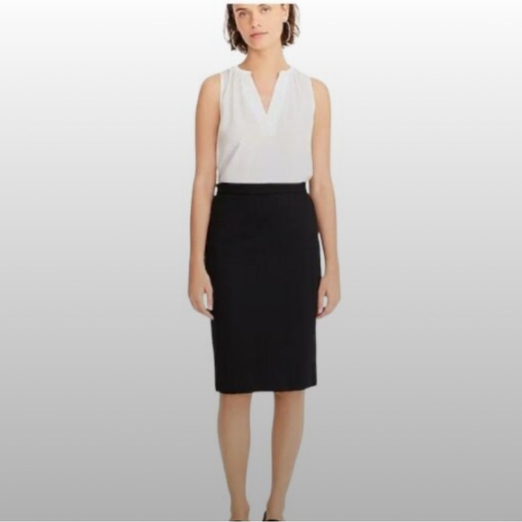 J Crew Fully Lined No. 2 Pencil Skirt, Black, Size 6, Cotton Blend, EUC - Picture 1 of 7